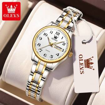 OLEVS. OLEVS Luxury Quartz Watch For Women Business Hög kvalitet Elegant klocka i rostfritt stål Lysande Vattentät Week Date Armbandsur Dam Klänning Watch