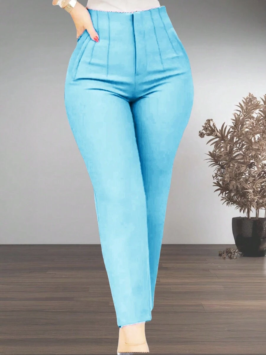 Pantalón con pinzas de cintura alta para dama