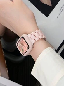 1 chiếc dây đồng hồ thời trang nữ màu hồng, tương thích với Apple Watch 38mm 40mm 41mm 42mm 44mm 45mm 46mm 49mm, dây đồng hồ tối giản tương thích với Apple Watch Series 11 10 9 8 7 6 5 4 3 2 1 SE, tương thích với Watch S11 S10 S9 S8 S7 S6 - Hồng - Xem 5