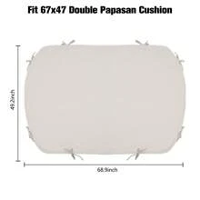 Papasan Chair Cushion Replacement Velvet Cover, Removable Soft Plaid Papasan Cushion Covers With Zipper And 8 Ties For Round Chair Cushions