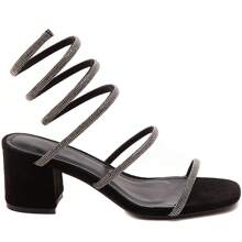 Women's Lace-Up Design Fashion Daily Wear High Heel Sandals - Black - View 2