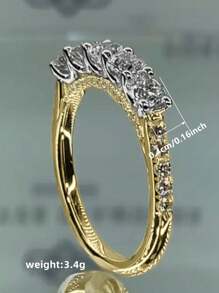 1 件 S925 纯银方晶锆石戒指 女士订婚珠宝 精美珠宝 - 1# - 查看 6