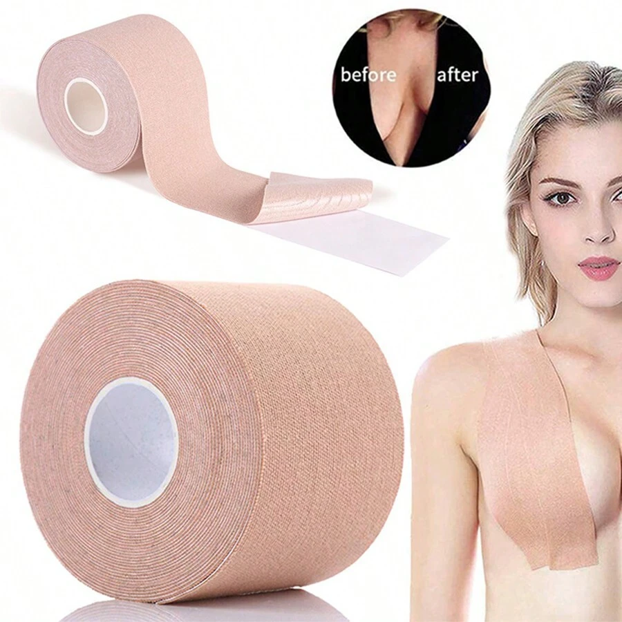 Boob Tape, Adhesive Bra Roll Breast Lift Tape - Beige - View 1