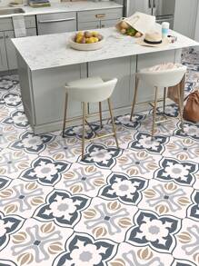 SUPSTICKER 9 件波西米亚风格印花自粘防水防滑地板贴纸，可撕下并粘贴于客厅、卧室、厨房、浴室地板、墙壁、橱柜、桌面装饰礼物生日毕业房间装饰家居装饰墙壁装饰浴室装饰卧室装饰房间装饰用品客厅装饰家居装饰客厅墙纸壁纸墙贴墙贴厨房配件厨房用品厨房装饰地砖地板地砖自粘地砖剥离粘贴 - 彩色 - 查看 13