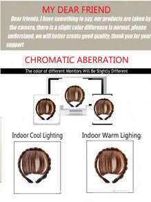 合成头带刘海接发假发长边刘海女士自然假发黑棕金色刘海