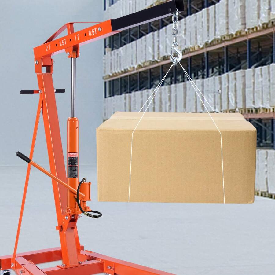 Hydraulic Long Ram Jack, 3 To 8 Ton Engine Hoist Cylinder, With 1 To 2 Piston Pump Or Air Pump And Clevis Base Or Flat Base Hydraulic Ram Cylinder For Engine Lift Hoists Hydraulic Garage Shop Cranes Mechanical Farm - 8 Ton Air Pump Single Piston Pump Clevis Base - 查看 1