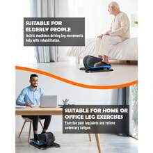 Under Desk Elliptical Machine Ellipse Leg Exerciser For Senior, 12 Adjustable Speeds Quiet And Portable Seated Pedal Exerciser For Training With Remote Control - Blue - View 4