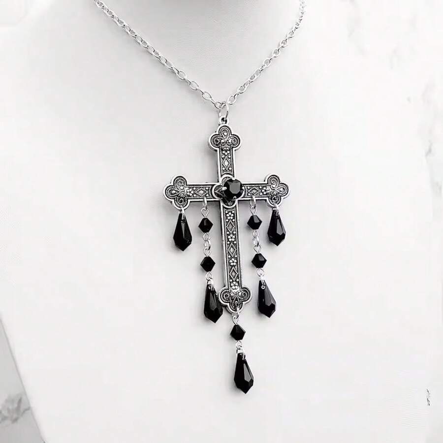 Collier Ras Du Cou Élastique Gothique - Style Vintage Années 80/90 | Bijou Tatouage Adjustable | Noir
