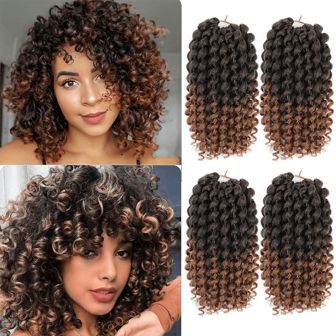 3 包魔杖卷曲钩针头发 8 英寸 80 根牙买加弹力钩针头发钩针头发牙买加钩针头发彩色钩针辫子卷曲扭曲钩针头发，T30