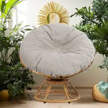 Papasan Chair Cushion Replacement Velvet Cover, Removable Soft Plaid Papasan Cushion Covers With Zipper And 8 Ties For Round Chair Cushions