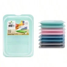 STARLEY-Set Of 4 Fresh Food And Sausage Holders, BPA Frei, Reusable, Stackable, Dishwasher And Microwave Friendly, Mixed Color - phấn màu - Xem 4