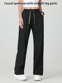 Women's Summer Casual Straight Leg Sports Pants, Fashionable & Versatile