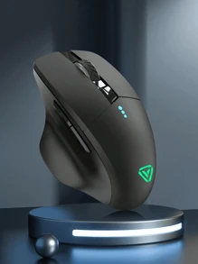 Ratón inalámbrico recargable, larga duración de la batería, compatible con computadoras de escritorio y portátiles, muy atractivo para la oficina y el juego - Negro - Ver 3