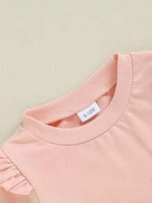 Toddler Baby Girl Clothes Cute Outfits Long Sleeve Sweatshirt Tops Floral Bell Bottom Pant Fall Winter Outfit - 紅色 - 查看 4