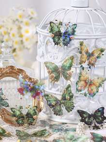 20张/包，精美蝴蝶图案复活节贴纸，防水PET动物印花手册装饰贴纸，适用于手机壳剪贴簿卡片装饰材料贴纸，学校用品文具装饰贴纸 - 彩色 - 查看 4