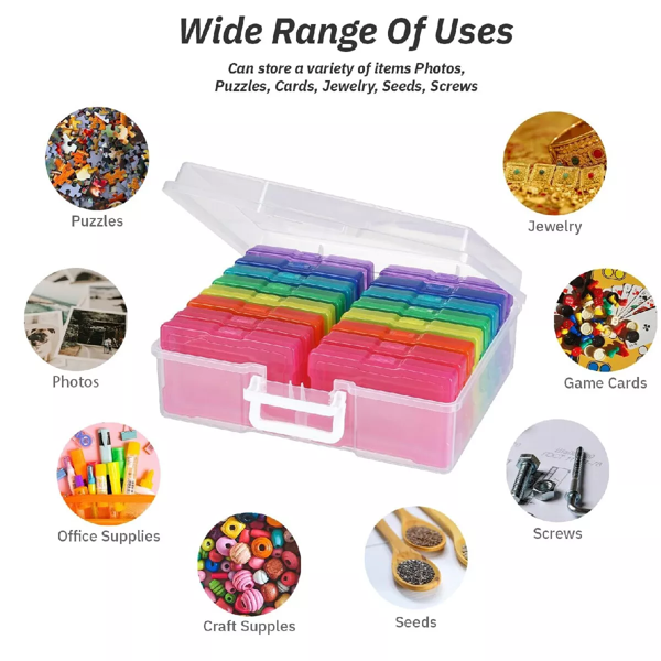 NetHong Photo Storage Box 6 X 4" Picture Album Organizer Photograph Container Case