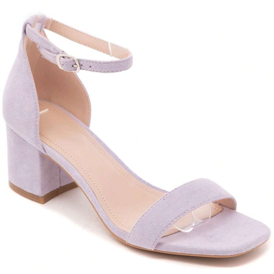 Summer Casual Versatile Minimalist High Heel Sandals - Purple - View 1