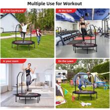 Trampolín de Fitness Portátil, Trampolín Profesional Fitness de 40 Pulgadas, con Mango Ajustable, Capacidad de 200Kg - 1 - Ver 3