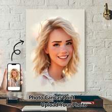 1 pieza Imprimir foto personalizada en lienzo, efecto de arte de tela de dibujos animados de anime personalizados, sube tu foto familiar, retrato familiar, recuerdos de pareja y mascotas, impresión de fotos de regalo de cumpleaños, foto de boda de mascotas