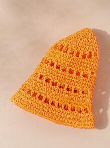 LEAJOURNO. 1 Mũ Rơm Rỗng Thời Trang Cho Nữ, Dùng Trang Trí Hàng Ngày - màu nâu - Xem 8