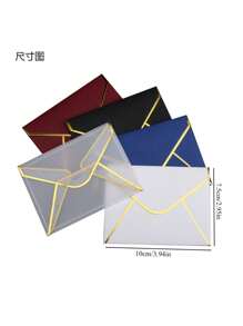 20pcs/Pack 10*7.5cm Double-Sided Gold-Edged Thickened Retro Transparent Envelope Bags, Luxury Foil Stamping Greeting Card Small Envelope Back To School - 20pcs/pack 10*7.5cm Gold Edge Envelope - View 2