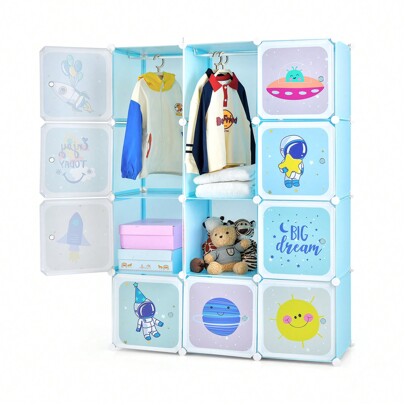 12 Cubes Portable Children Wardrobe Kid Closet Dresser Storage Organizer