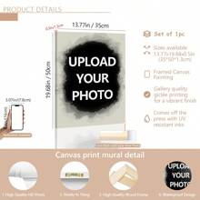 1 pieza Imprimir foto personalizada en lienzo, efecto de arte de tela de dibujos animados de anime personalizados, sube tu foto familiar, retrato familiar, recuerdos de pareja y mascotas, impresión de fotos de regalo de cumpleaños, foto de boda de mascotas