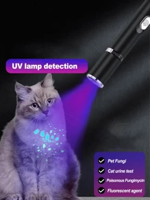 1pc High Power Laser Cat Toy, Rechargeable Laser Pointer With Multiple Patterns, Woodlight UV Cat Urine Detector, Pet Training & Interactive Toy, Aluminum Alloy, USB Charging, 5 Patterns, Screen Indicator, Cat Interaction - Multicolor - View 5