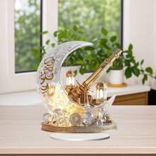 1 pièce Ornement de bureau acrylique 2D croissant et canon, convient pour la décoration de la maison, de la chambre, du bureau, du restaurant, du café et d'autres scénarios en tant que décoration artistique de bureau. Cadeau d'anniversaire idéal pour la famille et les amis