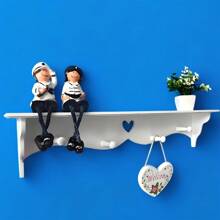1Pcs Heart Floating Shelves Shaped Floating Wall Shelf Storage Shelf Mounted Storage Display Rack Bookshelf For Home Storage DecorationRoom Decor - White - View 10