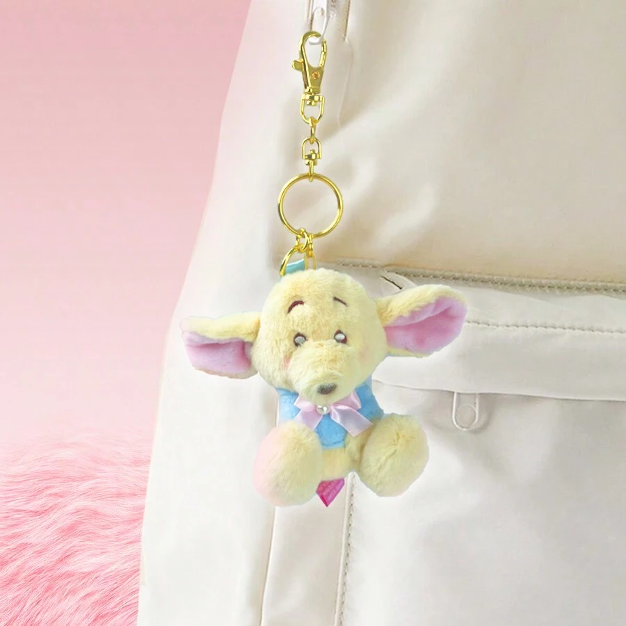 Miniso Fluffy Season Series - Faux Pearl Ribbon Plush Keychain Charm(1PC) - Yellow - View 1