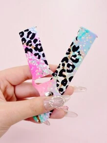 1PC Pink Blue Leopard Printed Silicone Bracelet Sport Style Watch Strap Compatible With Samsung Galaxy Watch4/Watch4 Classic/Watch5/Watch5 Pro/Watch6/Watch6 Classic/Watch7 Watch Bands