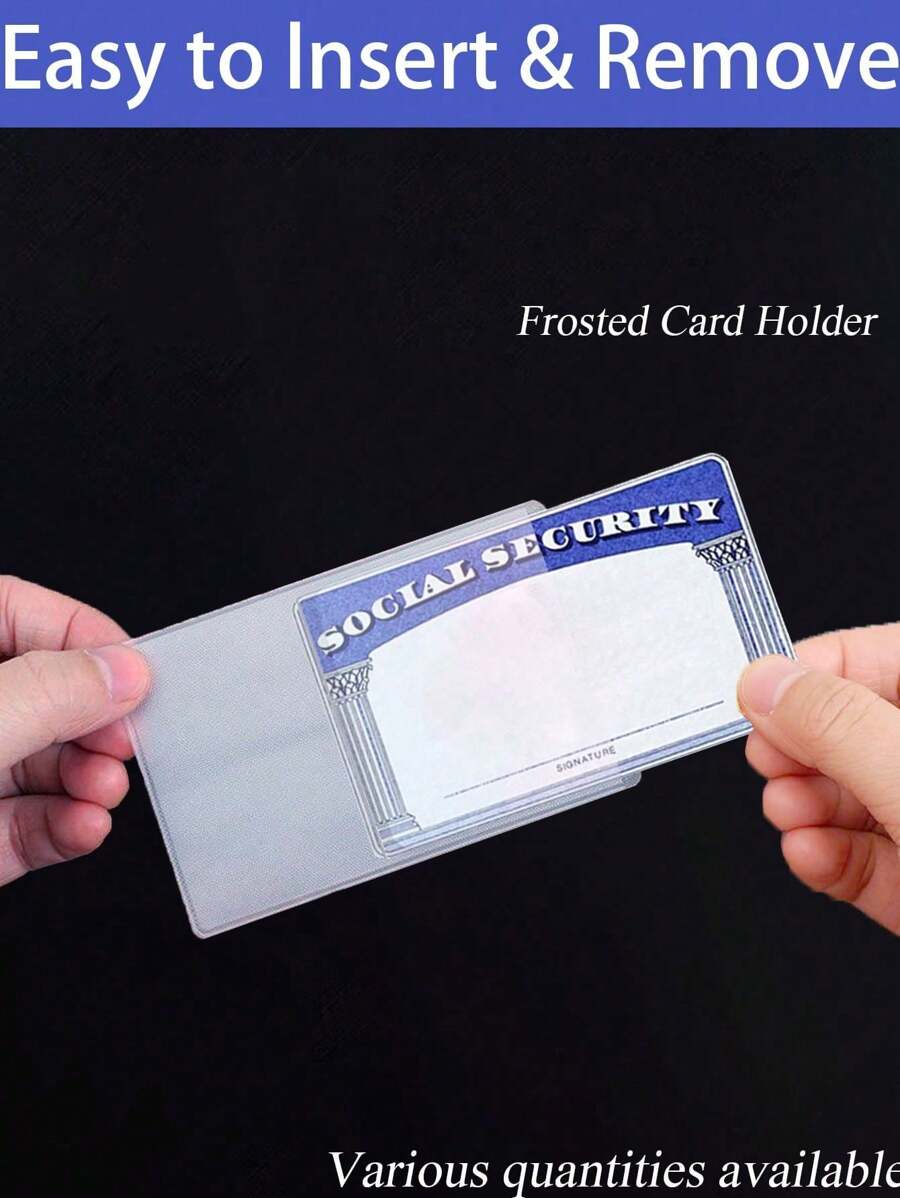 Transparent PVC Waterproof Medical/Credit Card, Business/Social Security Card Protector - Clear Vinyl Plastic Card Sleeve, Suitable For Insurance Card