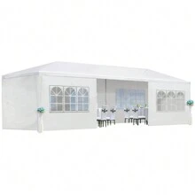 10x30' Wedding Party Canopy Tent Outdoor Gazebo With 8 Removable Sidewalls - White - View 6