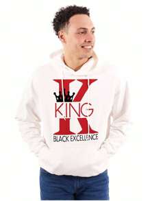 Black King African American Hoodie Hooded Sweatshirt Men - White - View 1