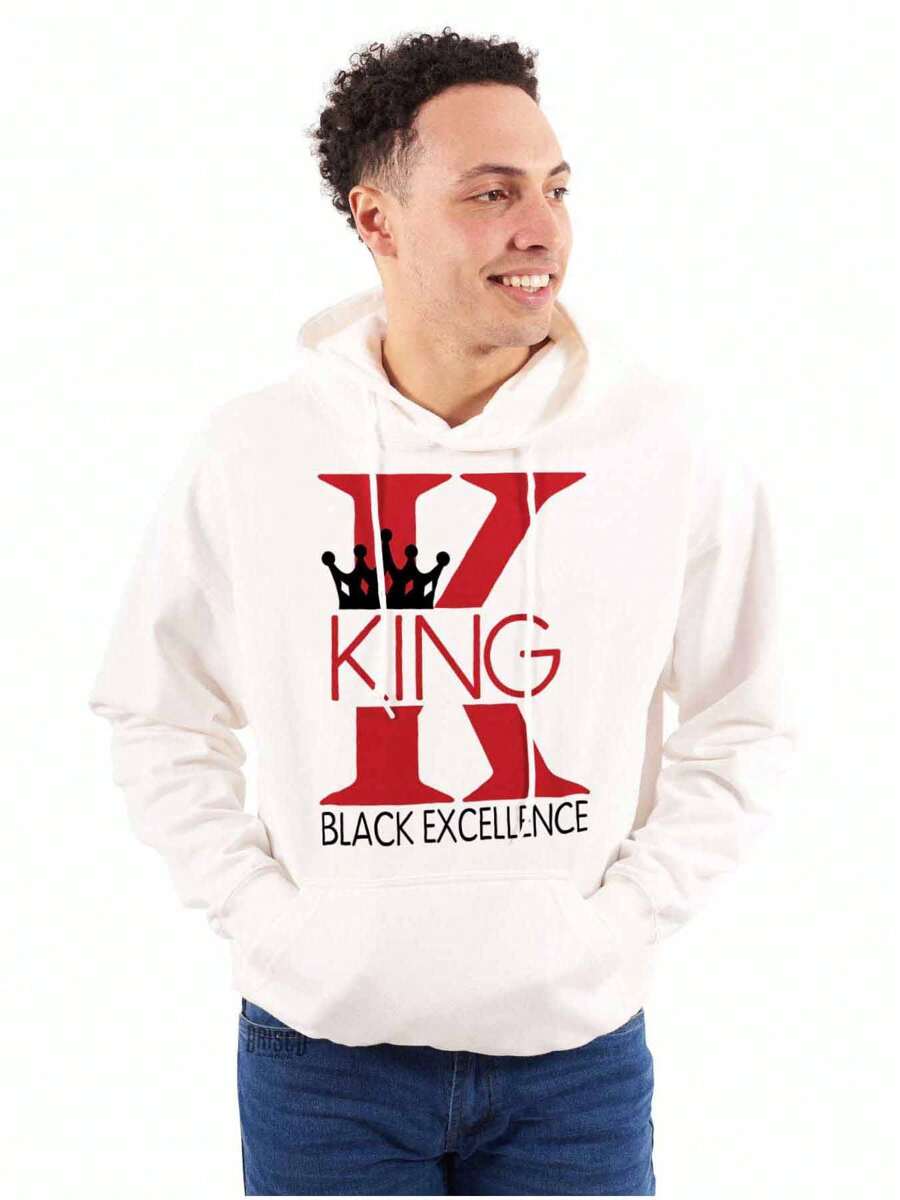 Black King African American Hoodie Hooded Sweatshirt Men - White - View 1