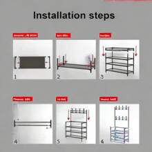 ZAPATERO PARA ARMAR DE 4 NIVELES,CON PERCHERO Y ESTANTE DE ENTRADA PARA ALMACENAMIENTO - Negro - Ver 3