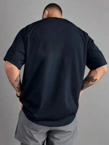 Handsome Artistic Letters  Print T-Shirt, Short Sleeve Round Neck Casual Top, Suitable For Summer And Spring, Men's Clothing