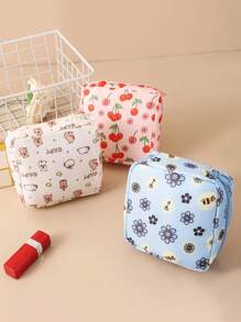 1 件创意简约收纳袋，便携式收纳袋，多功能旅行防水袋 - 大容量，防水，女士收纳袋，化妆品收纳袋，送礼佳品，学生返校旅行必备收纳袋。极简主义风格，防水面料，用于存放卫生巾、护垫和卫生棉条，波西米亚风