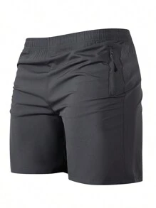 Men's 3-Piece Quick-Drying Sports Shorts With Zipper Pocket And Elastic Waistband For Casual Wear, Beach, Summer Outing, Running And Fitness Exercises, Summer Casual And Comfortable Shorts