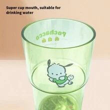 Miniso Cốc cà phê lạnh di động 500ml/16.91oz hình nhân vật Sanrio - Cốc giữ nhiệt hình hoạt hình dễ thương (1 chiếc) - Màu vàng - Xem 4