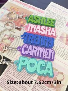 1 Pc Backpack Name Tag, Acrylic Keychain, Personalized Acrylic Name Tag, Name Keychain, Personalized Acrylic Keychain, Custom Name Keychain, Acrylic Keychain, Diaper Bag Tag, Lunch Box Tag, Kids Tag,Durable,Engraved,Stainless,Colorful,Cute,Adorable,Funny,Kawaii,Y2K,Stylish,Unisex,Casual,Custom,Personalized,Unique,Customized,Ideal Gifts For Him,Ideal Gifts For Her,Her,Boyfriend,Girlfriend,Family,Friends