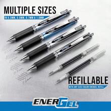 EnerGel - Bolígrafo retráctil de gel líquido, colección Inspire, 0,7 mm, punta de metal, línea media, tinta negra, paquete de 3 bolígrafos (BL77INSPBP3M1) - 1 - Ver 2