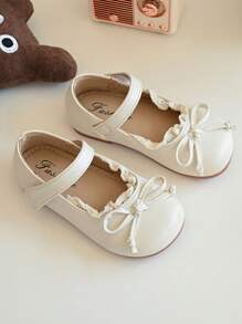 Nature Style Girls Casual Leather Shoes, 2025 Spring Autumn New Children Princess Soft Bottom Loafers - Beige - View 2
