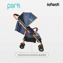 INFANTI | Carriola para Bebe PARK Azul | Carreola con Portabebé - Carriola de Viaje - Carrito para Bebe | Cosas para Bebes 6 Meses hasta 15 kg - Compacta y Plegable | Barra de Seguridad Desmontable - Azul - Ver 4