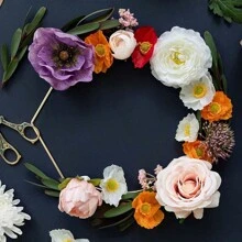 1pc/5pcs/10pcs 20cm/30cm Metal Hoop DIY Wreath Frame Wire Ring Holder Flower Garland Crafts Wedding Table Centerpieces Decoration