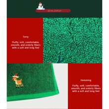 12.6*17.72 Christmas Hand Towels Cute Santa Wreath Embroidery Face Washcloth Soft Absorbent Kitchen Dish Towels