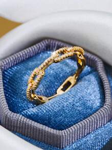 1 件时尚简约优雅个性化链锁戒指，母亲节生日礼物，情人节周年纪念礼物，适合日常佩戴、妈妈、母亲、母亲节、礼物