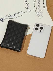 Rhombus Pattern Girl's Coin Purse, PU Leather Short Wallet Large Capacity Card Case, Cute Fresh Coin Pouch, Clutch Organizer - Multicolor - View 3