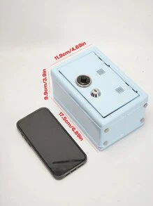 1pc Bank, Mini Locker Small Storage Box Piggy Bank With Combination Lock And Key, Home, Personal For Home Documents, Money Jewelry - Multicolor - View 2